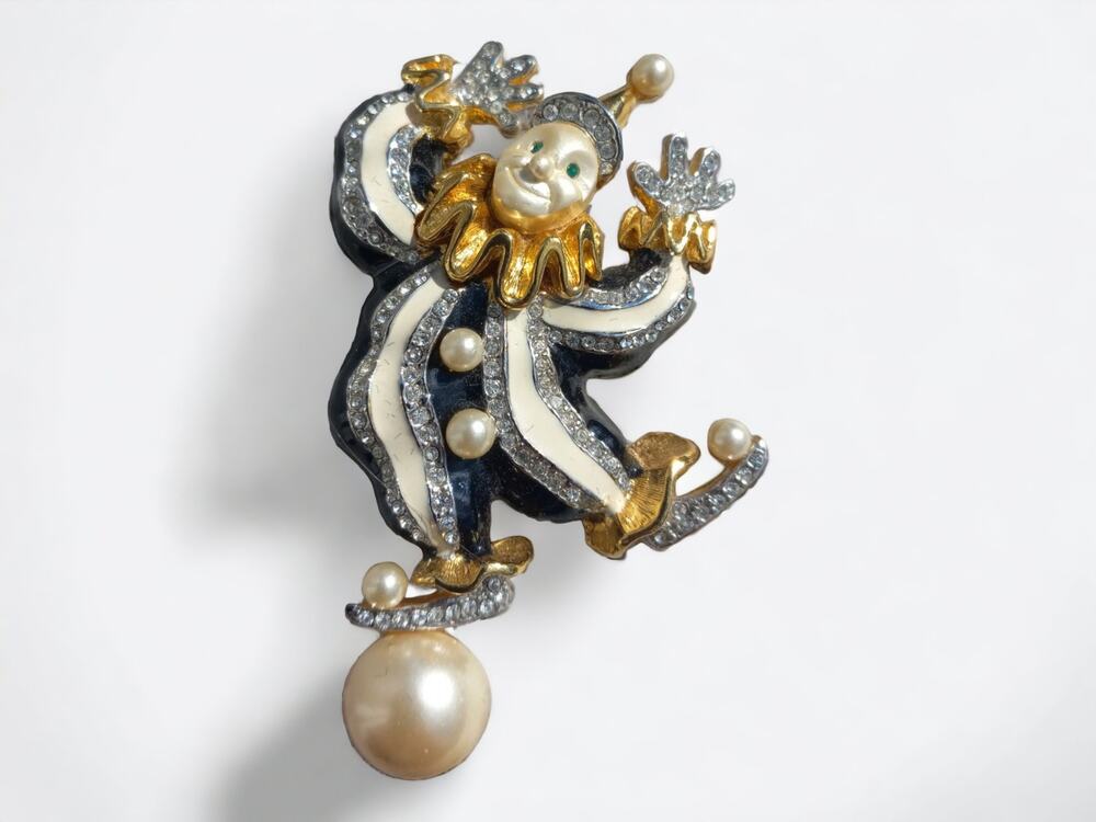 Vintage Kenneth Jay Lane Clown Brooch